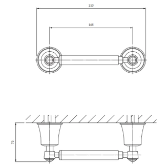Omnires Toiletpapirholder <strong>Art Line</strong>  Børstet Antik Bronze Mat