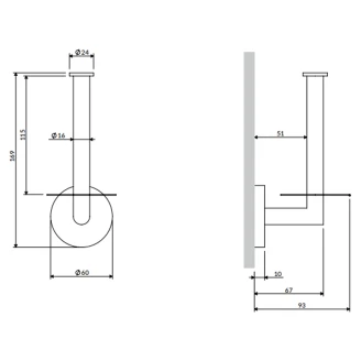 Omnires Toiletpapirholder til Reserveruller <strong>Modern Project</strong>  Krom Blank