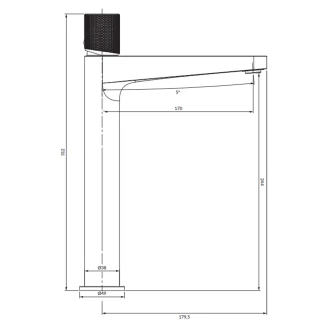 Omnires Håndvaskarmatur Høj Contour Krom Blank