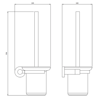 Omnires Vægmonteret Toiletbørste <strong>Modern Project</strong>  Hvid Mat