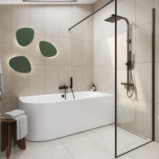 Badekar <strong>Solhaga</strong>  Hvid Glat Højre 180 cm (Uden Panel & Afløb)