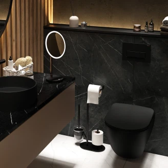 Væghængt Toilet <strong>Peonia</strong>  Sort Mat