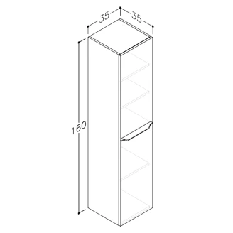 Væggeskab <strong>Selina</strong>  Hvid Mat med Håndtag Sort