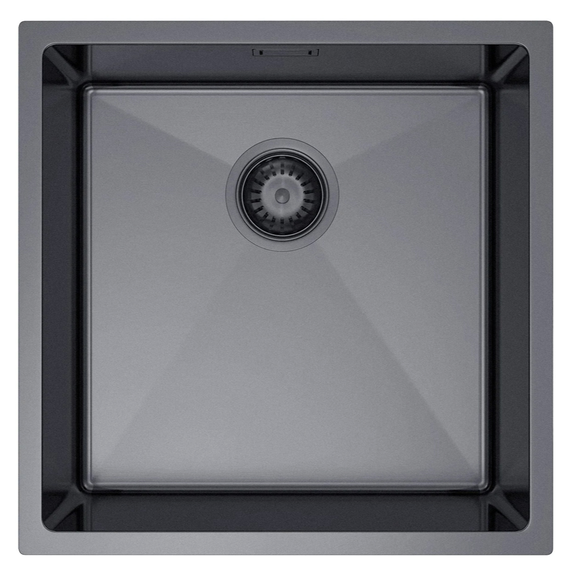 Rustfrit Stål Køkkenvask Valoise Grafit Mat 44x44 cm med Vandlås