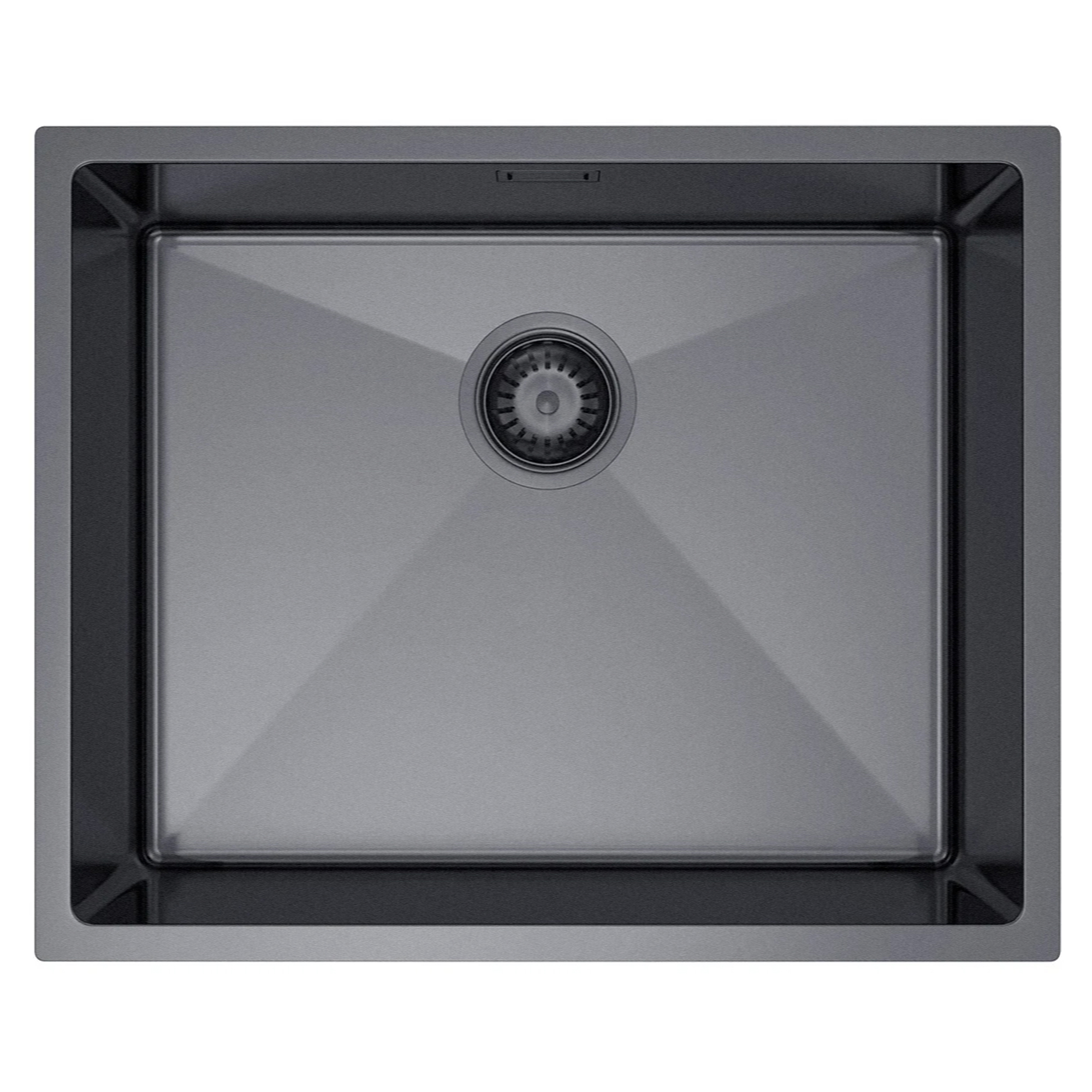 Rustfrit Stål Køkkenvask Valoise Grafit Mat 54x44 cm med Vandlås