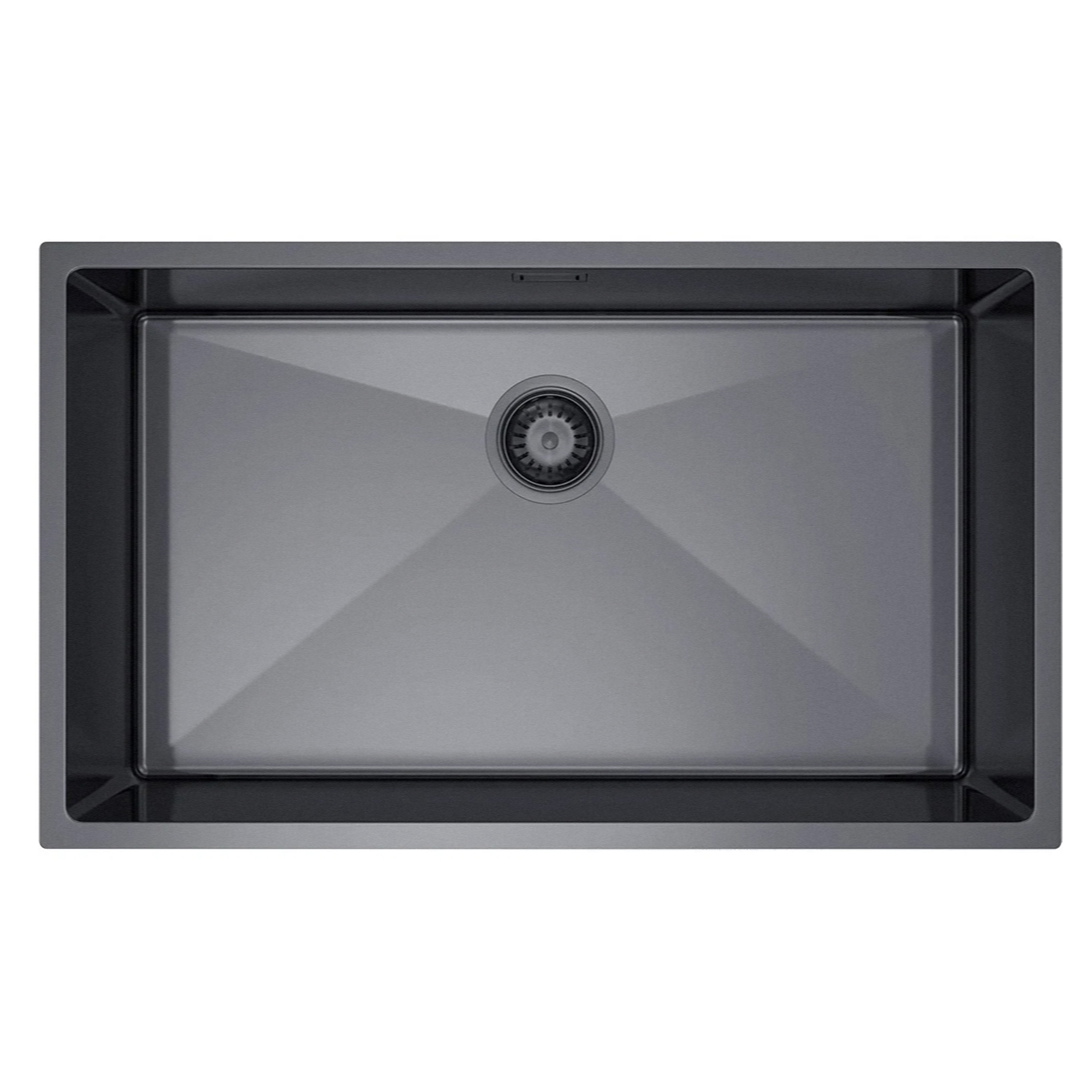 Rustfrit Stål Køkkenvask Valoise Grafit Mat 74x44 cm med Vandlås