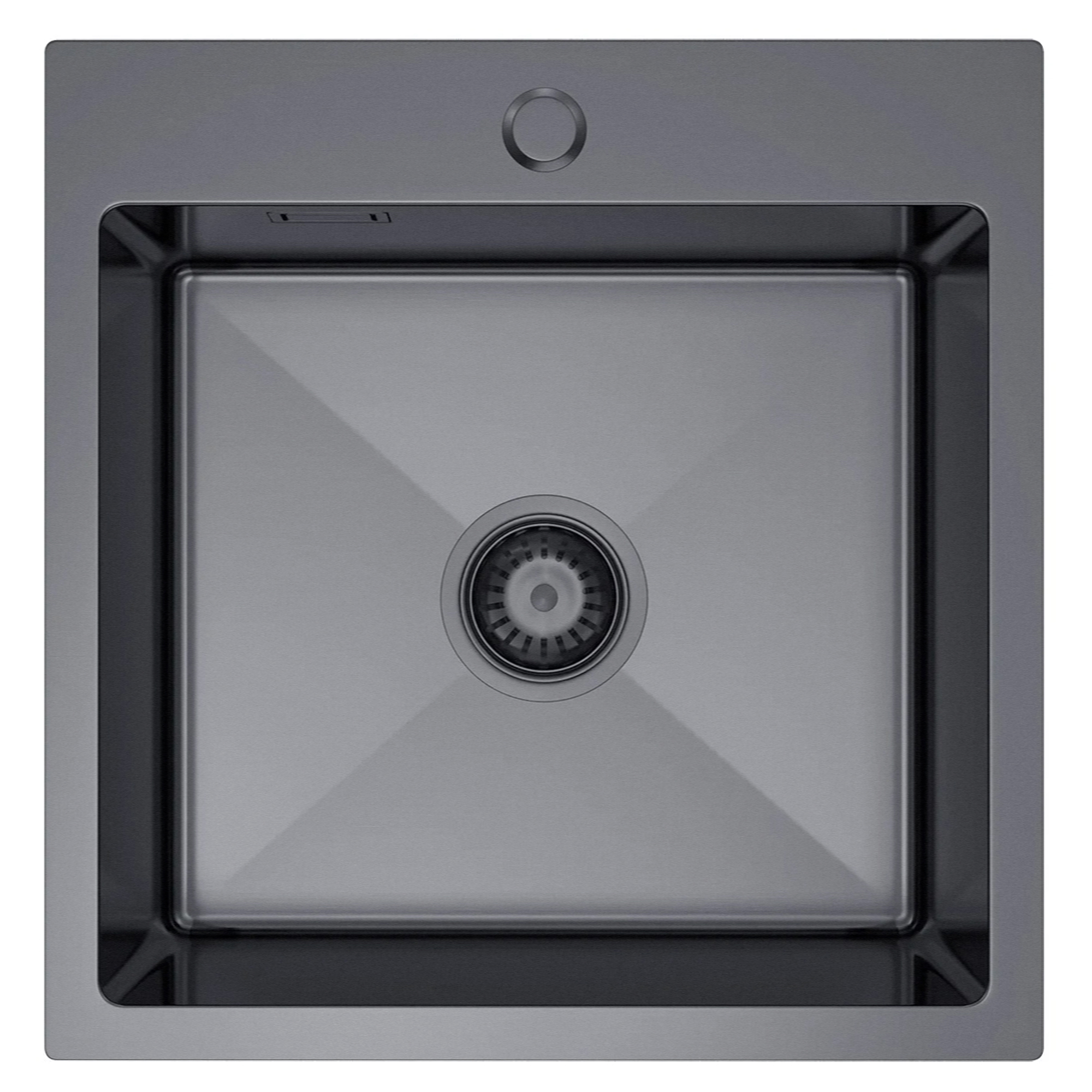Rustfrit Stål Køkkenvask Lorvaux Grafit Mat 46x45 cm med Vandlås