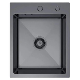 Rustfrit Stål Køkkenvask <strong>Arvion</strong>  Grafit Mat 40x50 cm med Vandlås