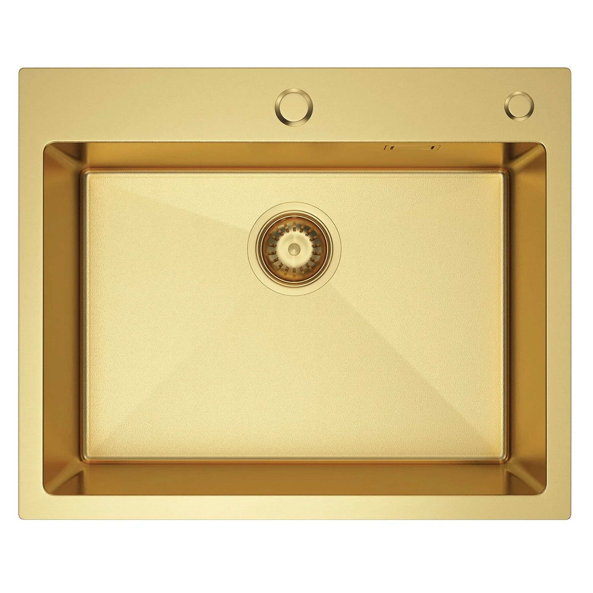 Rustfrit Stål Køkkenvask Silvere Guld Mat-Mikrostruktur 55x45 cm med Vandlås