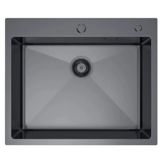 Rustfrit Stål Køkkenvask <strong>Celvere</strong>  Krom Mat 60x50 cm med Vandlås