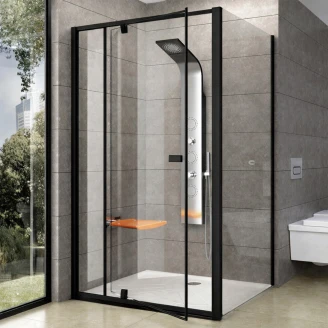 Ravak Brusehjørne <strong>Pivot</strong>  100x80 cm Sort Mat