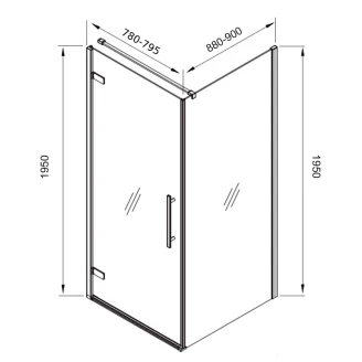 Ravak Brusehjørne <strong>Cool!</strong>  80 + 90 cm Hvid Mat