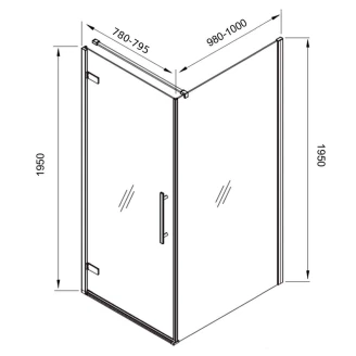Ravak Brusehjørne <strong>Cool!</strong>  80 + 100 cm Hvid Mat