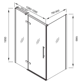 Ravak Brusehjørne <strong>Cool!</strong>  110 + 80 cm Hvid Mat