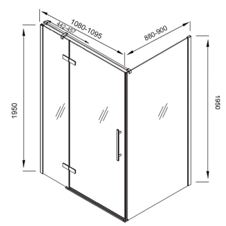 Ravak Brusehjørne <strong>Cool!</strong>  110 + 90 cm Hvid Mat