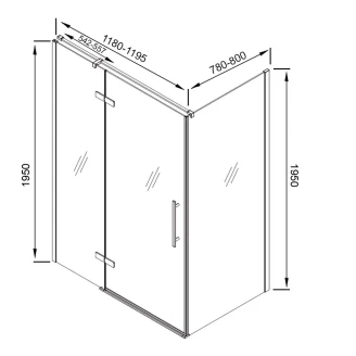 Ravak Brusehjørne <strong>Cool!</strong>  120 + 80 cm Hvid Mat