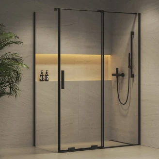 Ravak Brusehjørne <strong>Roll</strong>  100 + 100 cm Sort Mat