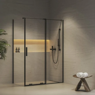 Ravak Brusehjørne <strong>Roll</strong>  110 + 90 cm Sort Mat