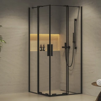 Ravak Brusehjørne <strong>Roll</strong>  80 + 80 cm Sort Mat