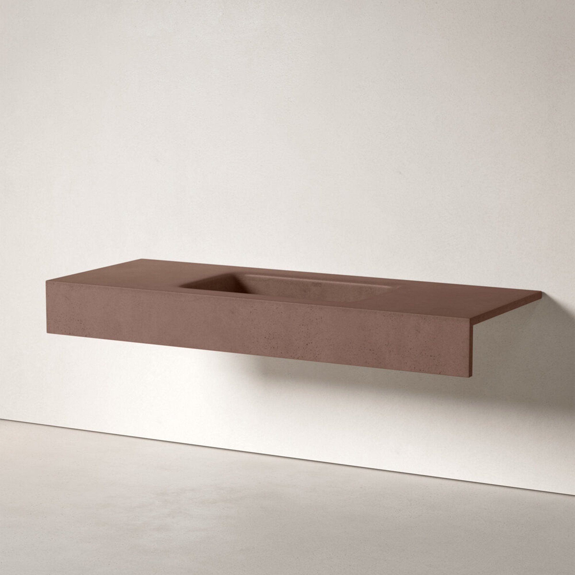 Sira Håndlavet Cement Håndvask Arctic Brun Mat 120 cm