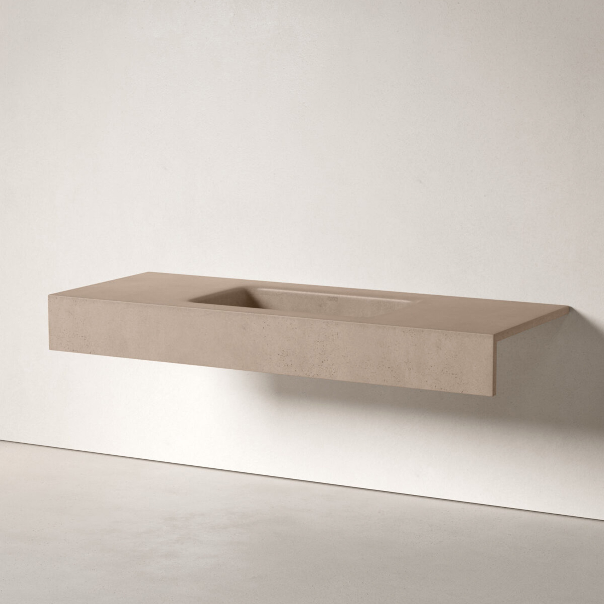 Sira Håndlavet Cement Håndvask Arctic Grå-Brun Mat 120 cm