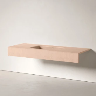 <strong>Sira</strong>  Håndlavet Cement Håndvask Arctic Mørkbeige Mat 120 cm