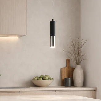 Hængelampe Uno <strong>Fado</strong>  Sort, Silver Mat