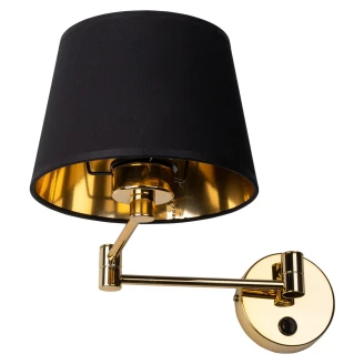 Væglampe <strong>Flaren</strong>  Sort, Guld Mat