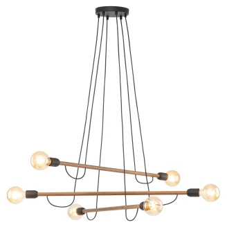 Hængelampe Hexa <strong>Lys</strong>  Træ Mat