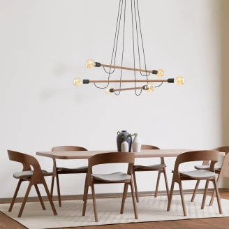 Hængelampe Hexa <strong>Lys</strong>  Træ Mat