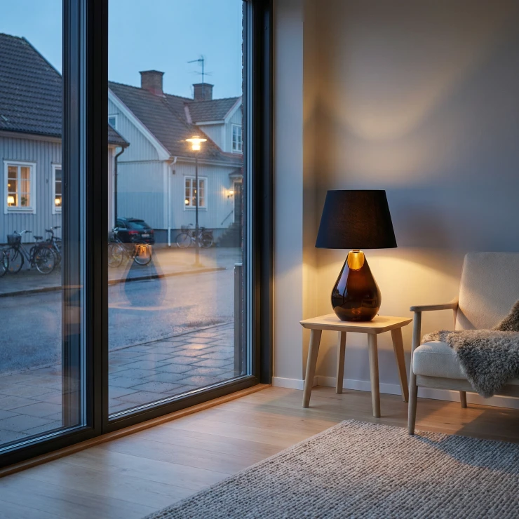 Bordlampe Flaris Sort, Guld Blank