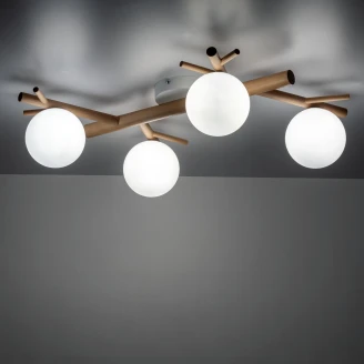 Loftlampe Quadra <strong>Duffy</strong>  Hvid, Træ Mat