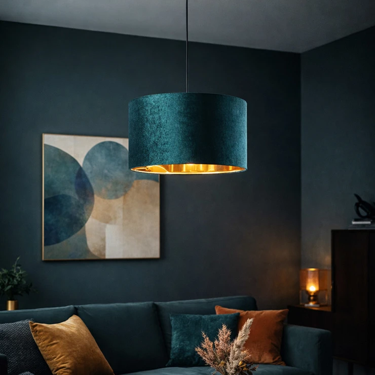 Hængelampe Moor Grøn, Guld Mat Ø 38 cm