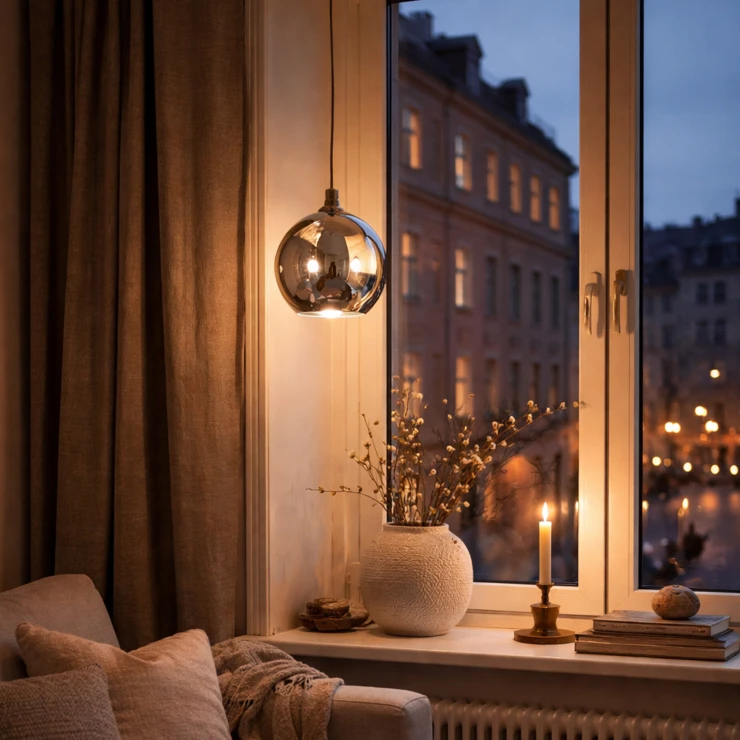 Vindueslampe Avenir Grafit Blank Ø 25 cm