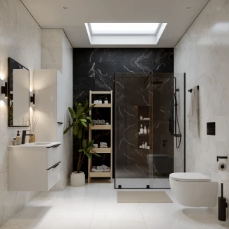 Marmor Klinker <strong>Venata</strong>  Hvid-Grå Mat 60x60 cm