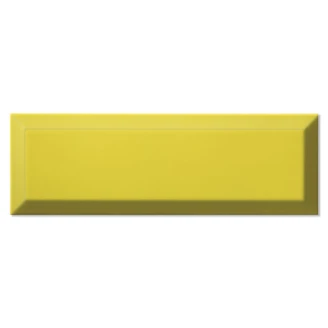 Vægflise <strong>Metro Fasat</strong>  Gul Blank 10x30 cm