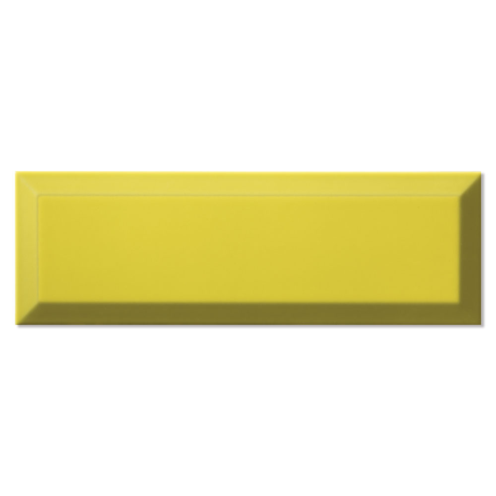 Vægflise Metro Fasat Gul Blank 10x30 cm