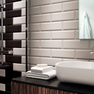 Vægflise <strong>Metro Fasat</strong>  Beige Mat 10x30 cm