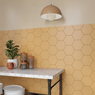 Hexagon Klinker <strong>Sekel</strong>  Orange Mat 15x17 cm