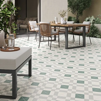 Klinker <strong>Sandvik</strong>  Rombo Grøn Mat 15x15 cm