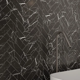 Marmor Klinker <strong>Rosendal</strong>  Sort Mat 6x25 cm