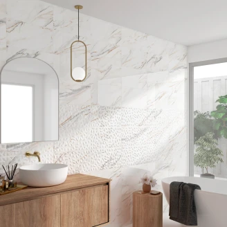 Marmor Vægflise <strong>Malm</strong>  Sandguld Blank 25x50 cm