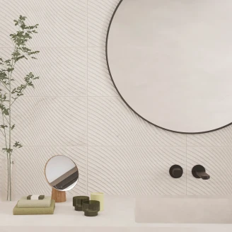 Vægflise <strong>Avalun</strong>  Decor Gråbeige Mat-Relief 25x50 cm