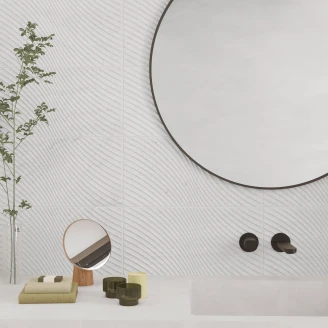 Vægflise <strong>Avalun</strong>  Decor Sølv Mat-Relief 25x50 cm