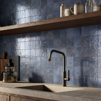 Sant’Agostino Klinker Pixel Blå Blank 10x10 cm