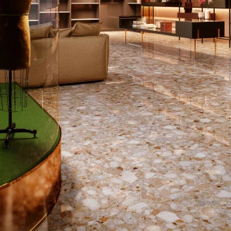 Sant’Agostino Klinker <strong>Venistone</strong>  Guld Poleret 120x120 cm