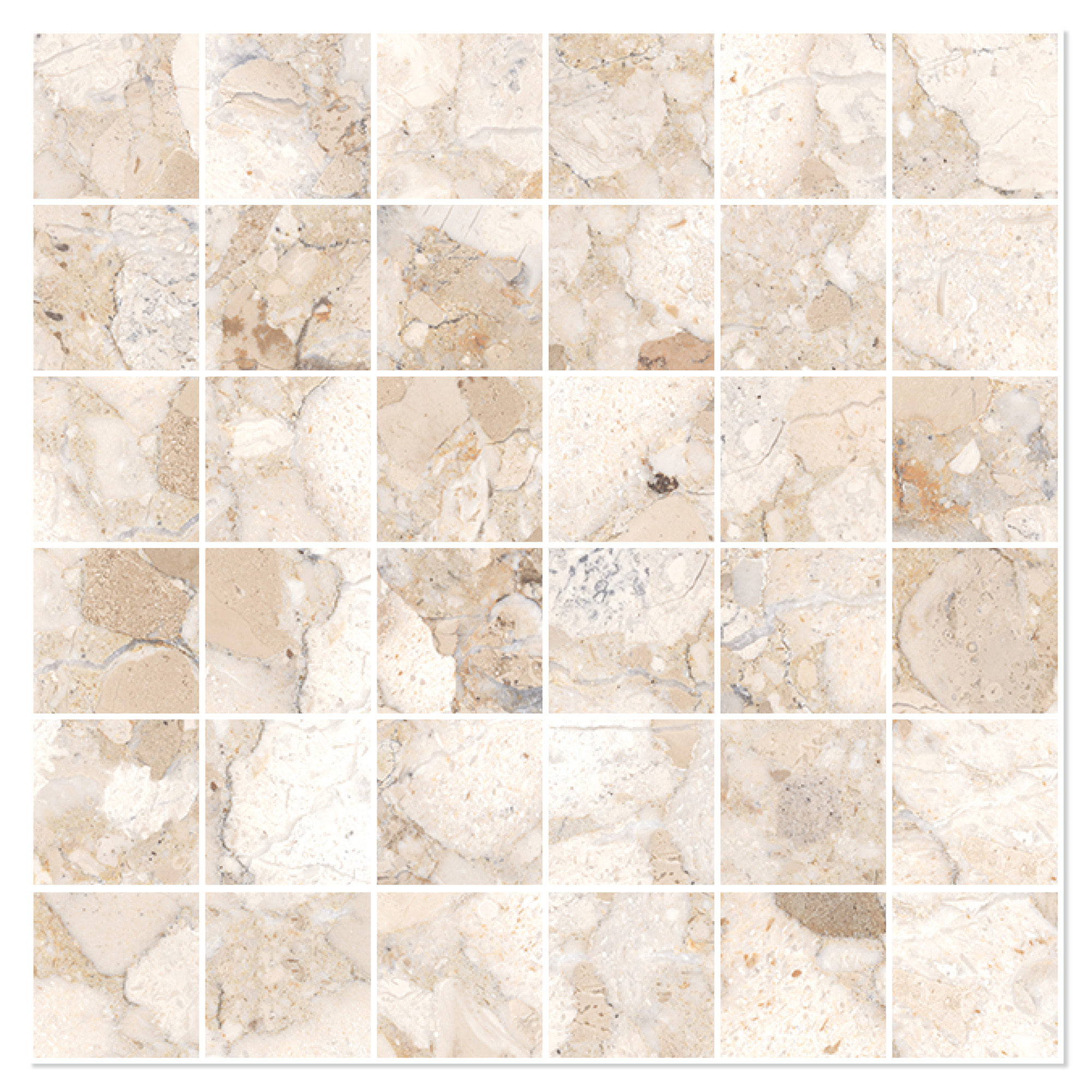 Sant’Agostino Mosaik Klinker Venistone Beige Mat 30x30 (5x5) cm