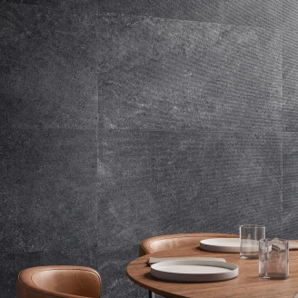Sant’Agostino Vægflise <strong>Bergstone</strong>  Rigato Black Mat-Relief 60x120 cm