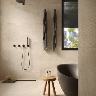 Sant’Agostino Vægflise <strong>Bergstone</strong>  Rigato Elfenben Mat-Relief 60x120 cm