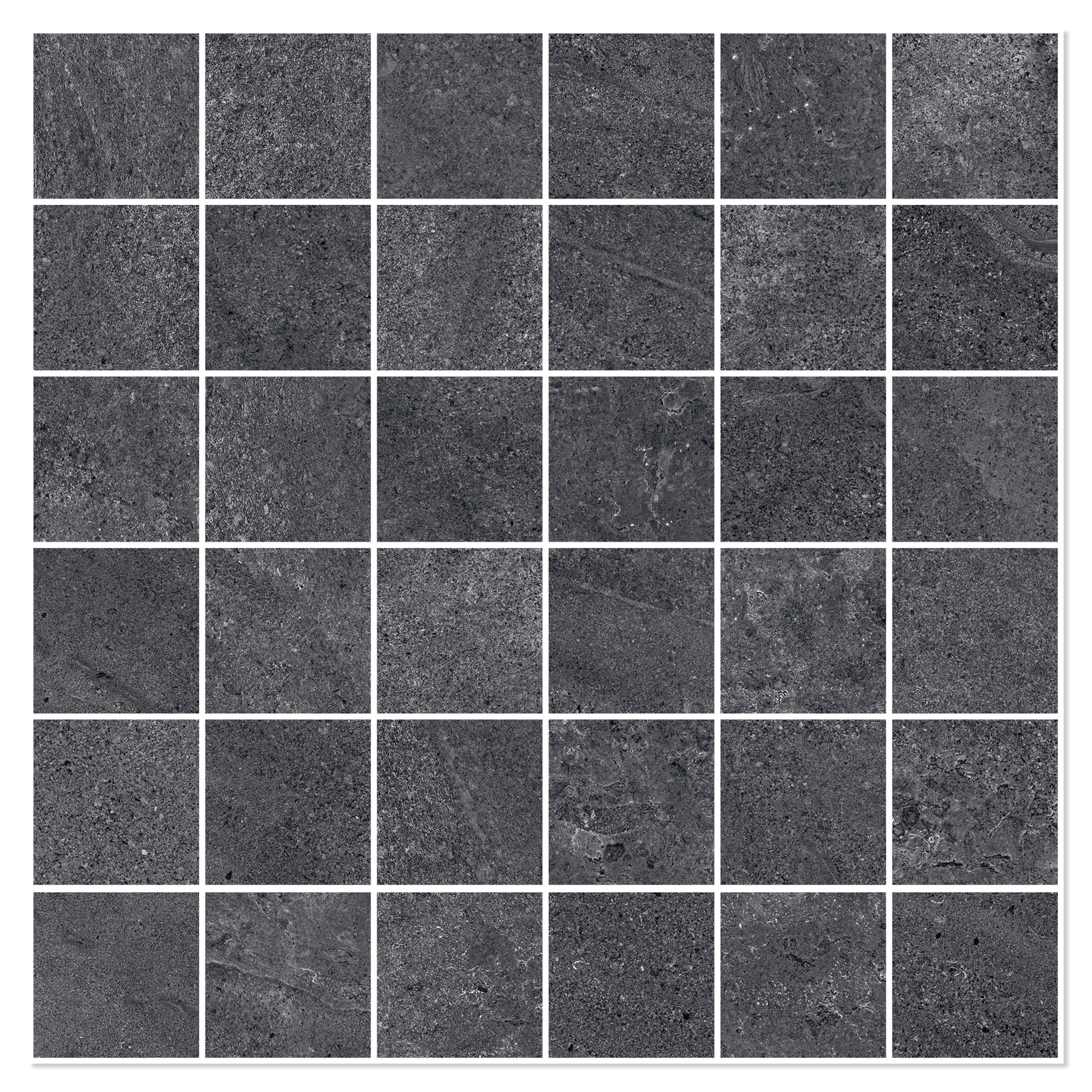 Sant’Agostino Mosaik Klinker Bergstone Sort Mat-Struktur 3D 30x30 (5x5) cm